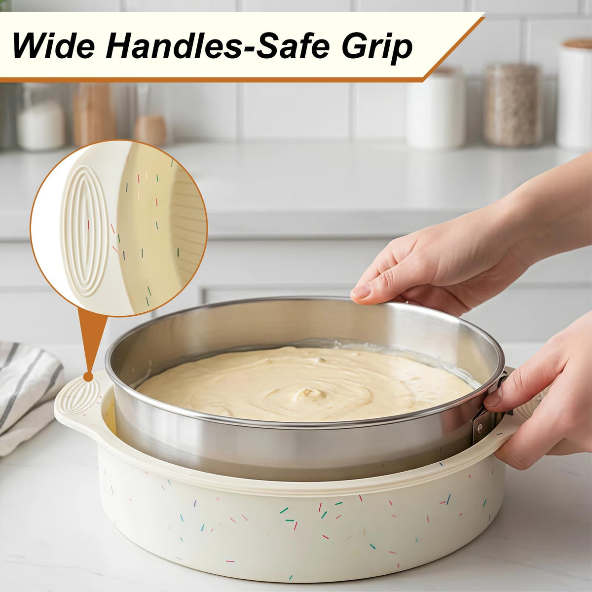 Spmarkt leakproof design guards springform pans during water baths.