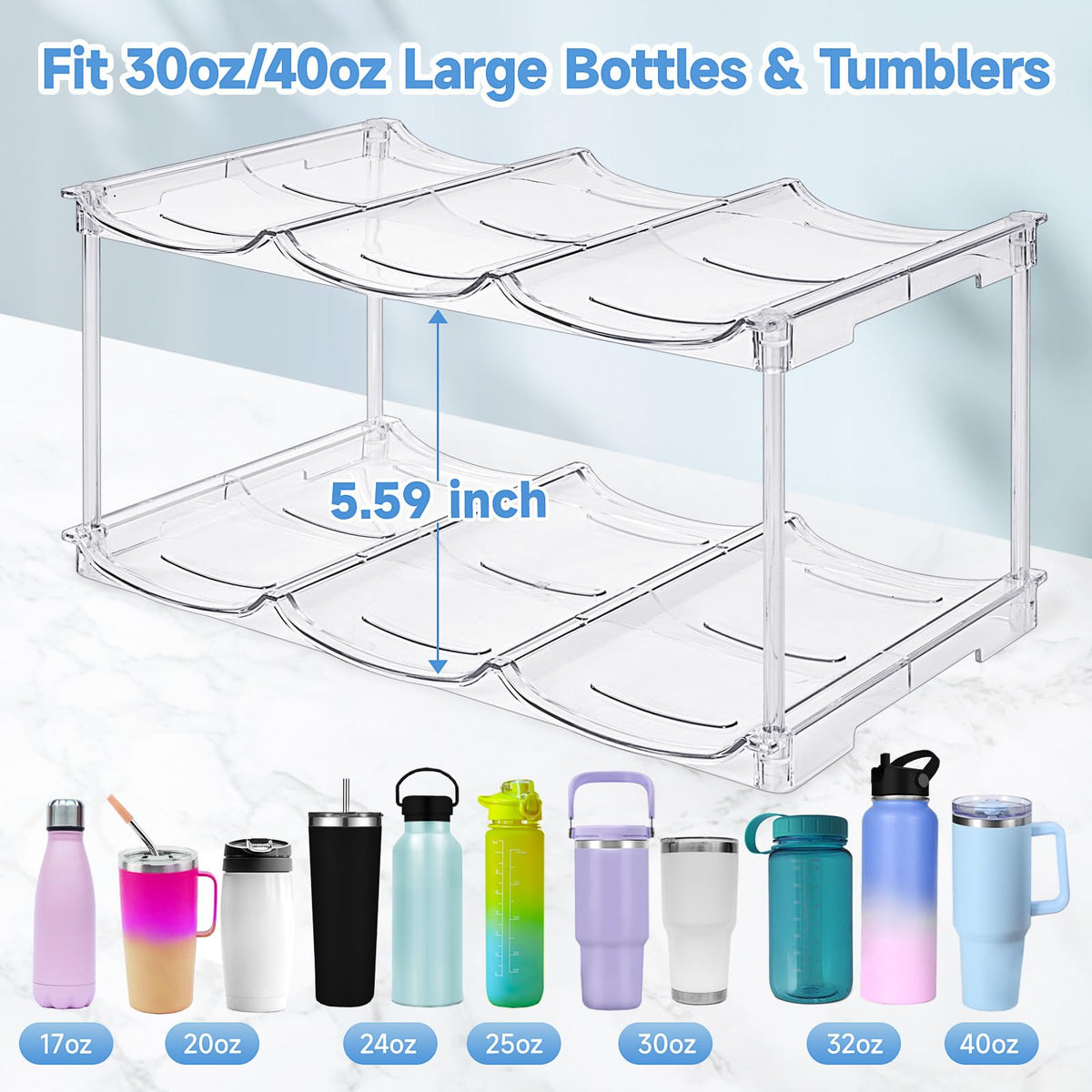 Spospo stacking bottle rack with slot design enables easy assembly and space savings