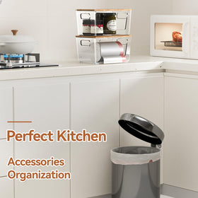 Spospo bin includes silicone non-slip pads for stable stacking.