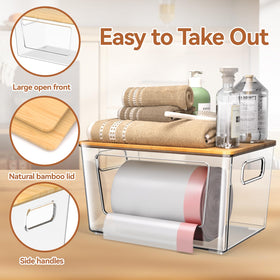 Spospo under-sink storage bin ready to store bags and keep cabinets tidy.