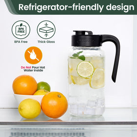 Spreccio Mason Jar Pitcher filled with ice for refreshing cold beverages.