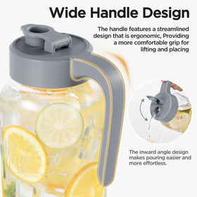 Spreccio Mason Jar Pitcher full-grip handle offers stable pouring.