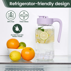 Spreccio wide-mouth pitcher makes adding ice and fruit easy.