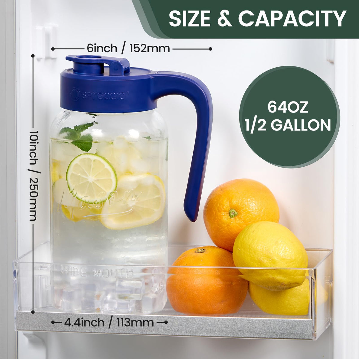 Spreccio pitcher airtight seal keeps drinks fresh and odors contained.