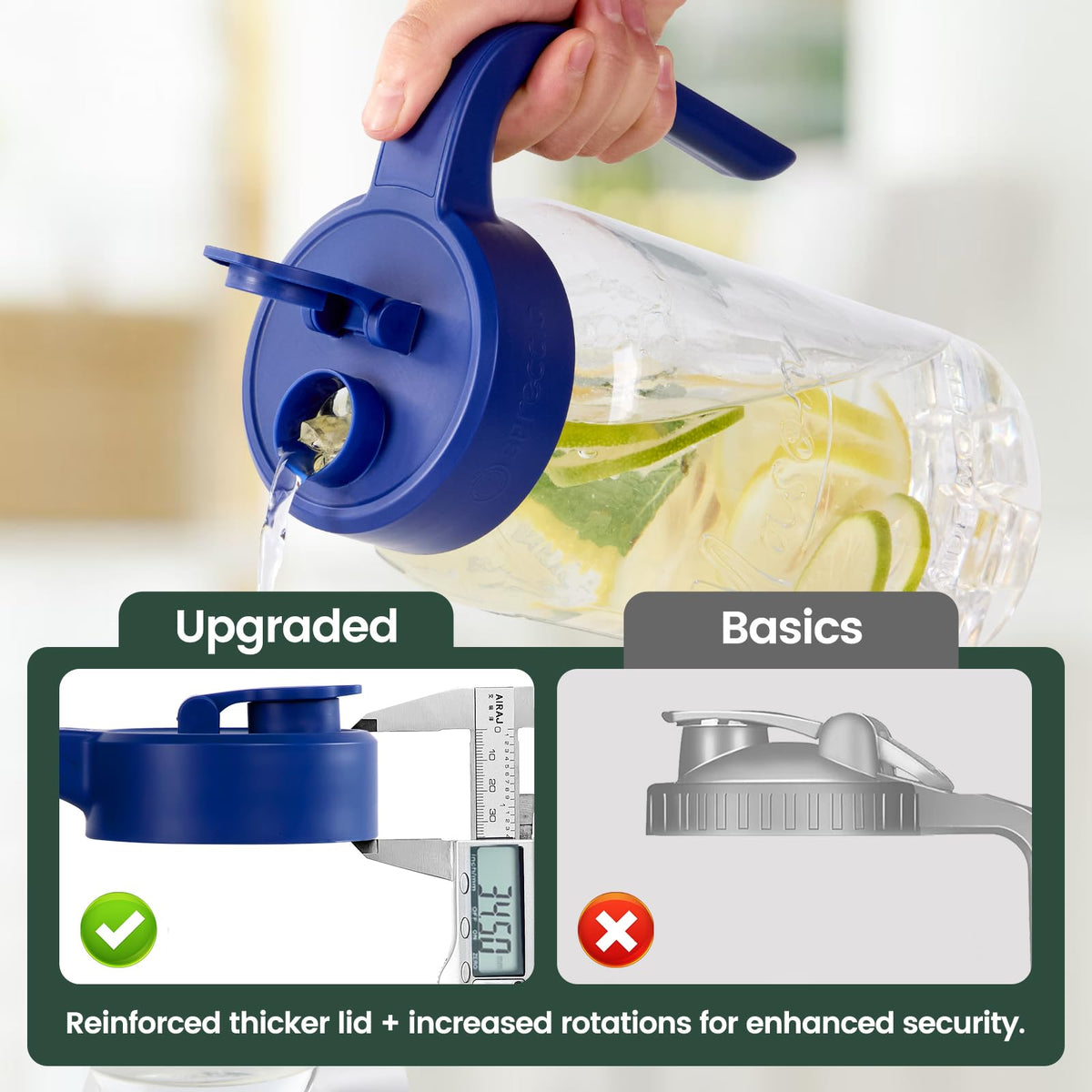 Spreccio pitcher heavy-duty glass for everyday cold beverages.