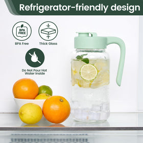 Spreccio wide-mouth pitcher makes adding fruit or mint quick.