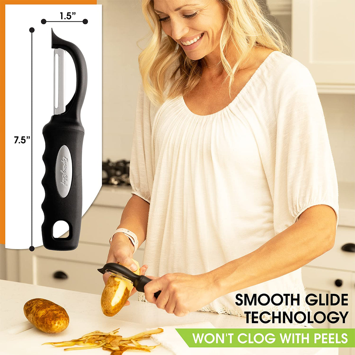 Spring Chef Built-in Blemish Remover feature highlighted for quick prep