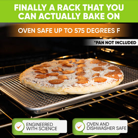 Spring Chef rack supports crispy chicken, roasted vegetables, and baked potatoes