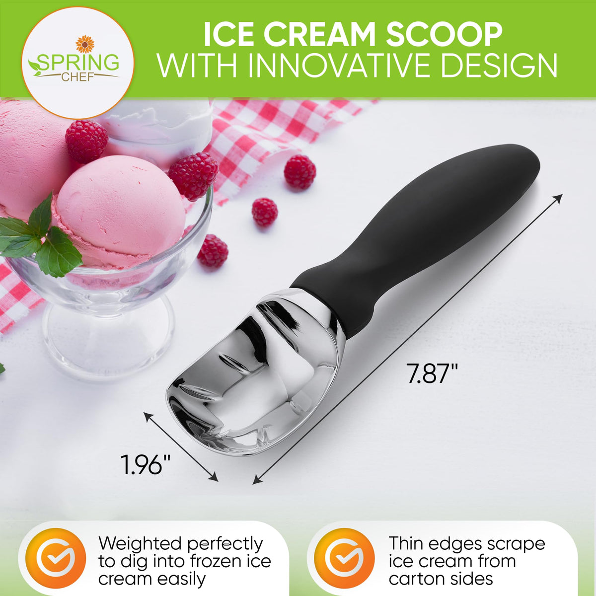 Spring Chef two-pack scoop used for two flavors simultaneously.