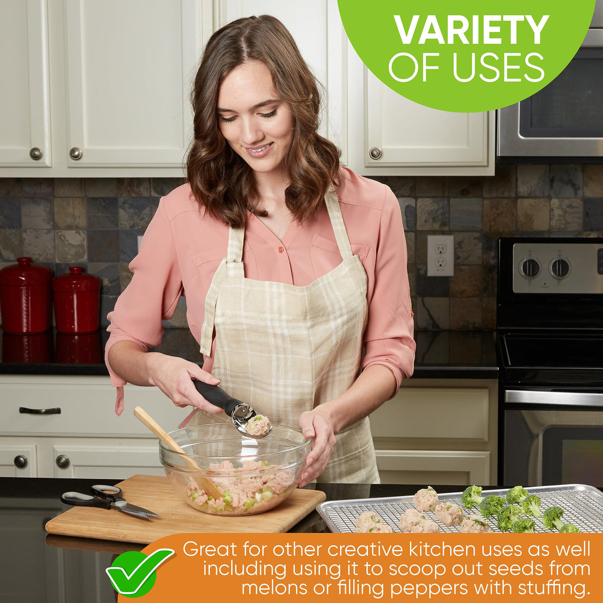 Spring Chef dishwasher-safe scoop for quick, effortless cleaning.