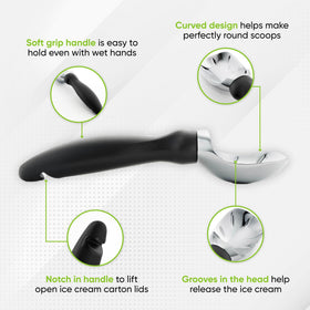 Spring Chef gelato and sorbet scooping with curved design.