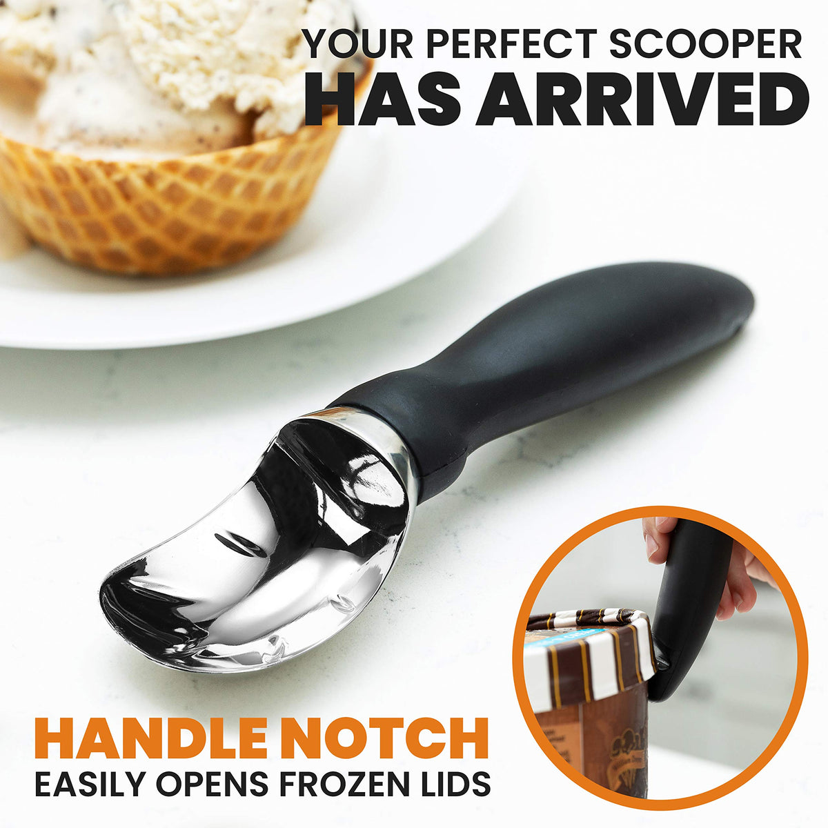 Spring Chef heavy-duty construction handles rock-hard frozen desserts.