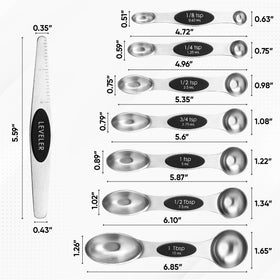 Spring Chef spoons feature readable US and metric markings for accuracy.