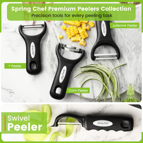 Spring Chef Peeler in action peeling a carrot smoothly