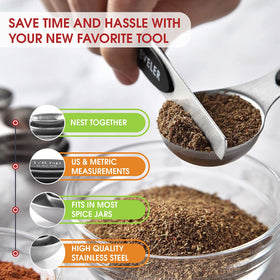 Spring Chef stainless steel measuring spoons withstand daily use.