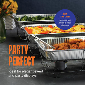 Stack Man oven and freezer safe pans with 346 oz capacity.