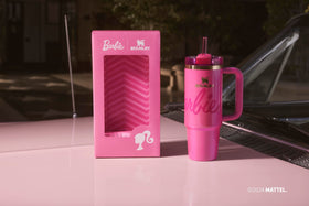 STANLEY Barbie Icon 30 Oz Quencher with a dishwasher-safe design for easy cleanup.
