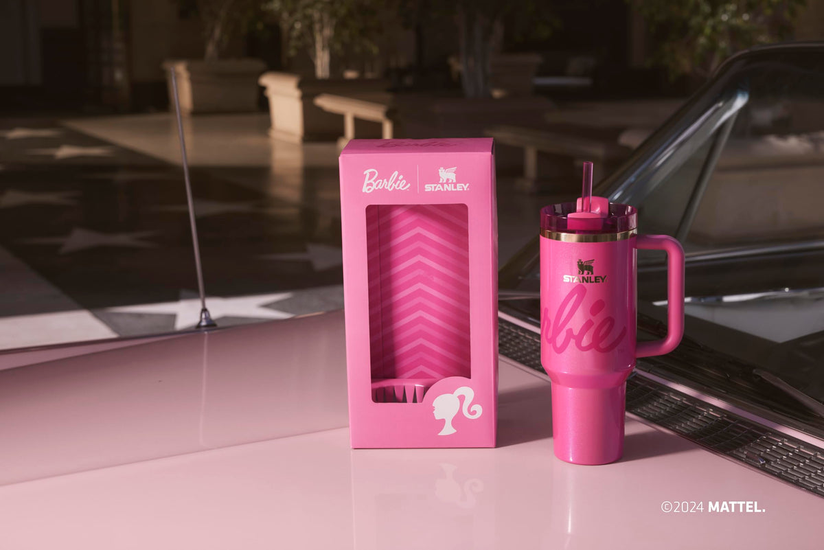 STANLEY Barbie Icon 40 oz Quencher dishwasher-safe for easy cleanup.