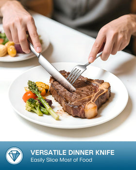 Stapava 30-piece silverware dinner spoons provide balanced feel for comfortable bites.
