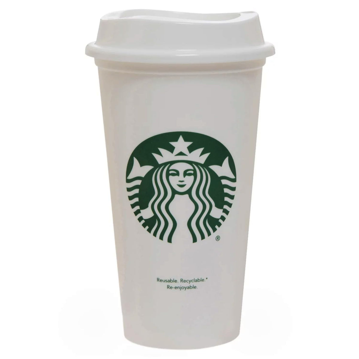 Starbucks white reusable travel mug 16oz on-the-go use