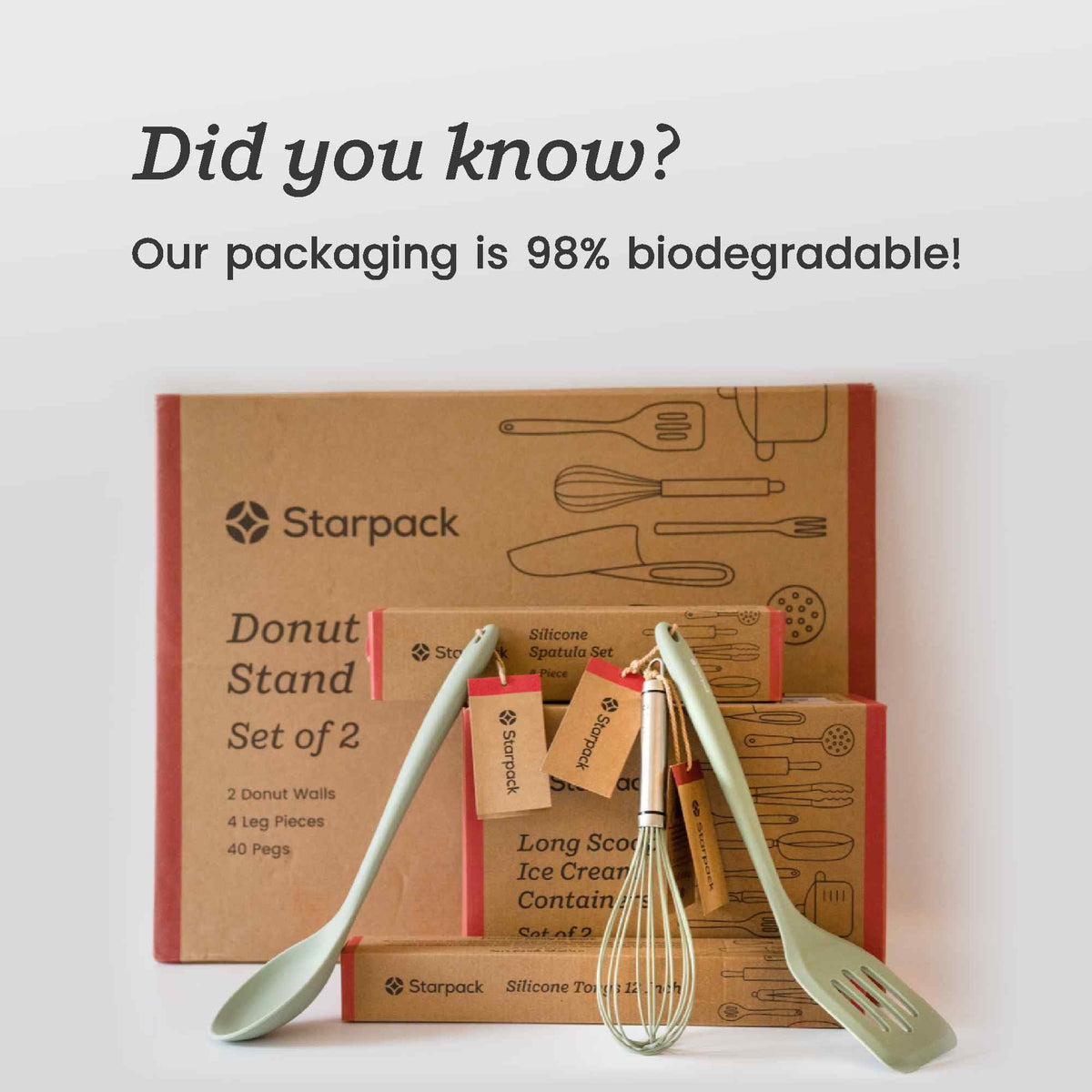 StarPack Home utensils after cooking, easy clean and nonstick safe