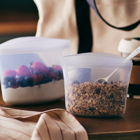 Stasher 2-cup clear bowl great for leftovers and snacks