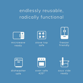 Stasher lids are microwave safe for reheating leftovers.