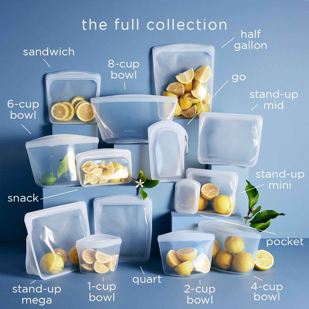 Stasher Sea Urchin dishwasher-safe bag for easy cleaning.