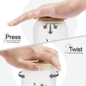 SteadStyle eco-friendly bamboo lid and durable glass straw included
