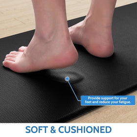 StepLively anti-fatigue mat cushion reducing standing strain during cooking and cleaning.