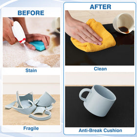 StepRite stain-resistant surface wipes clean after spills quickly.