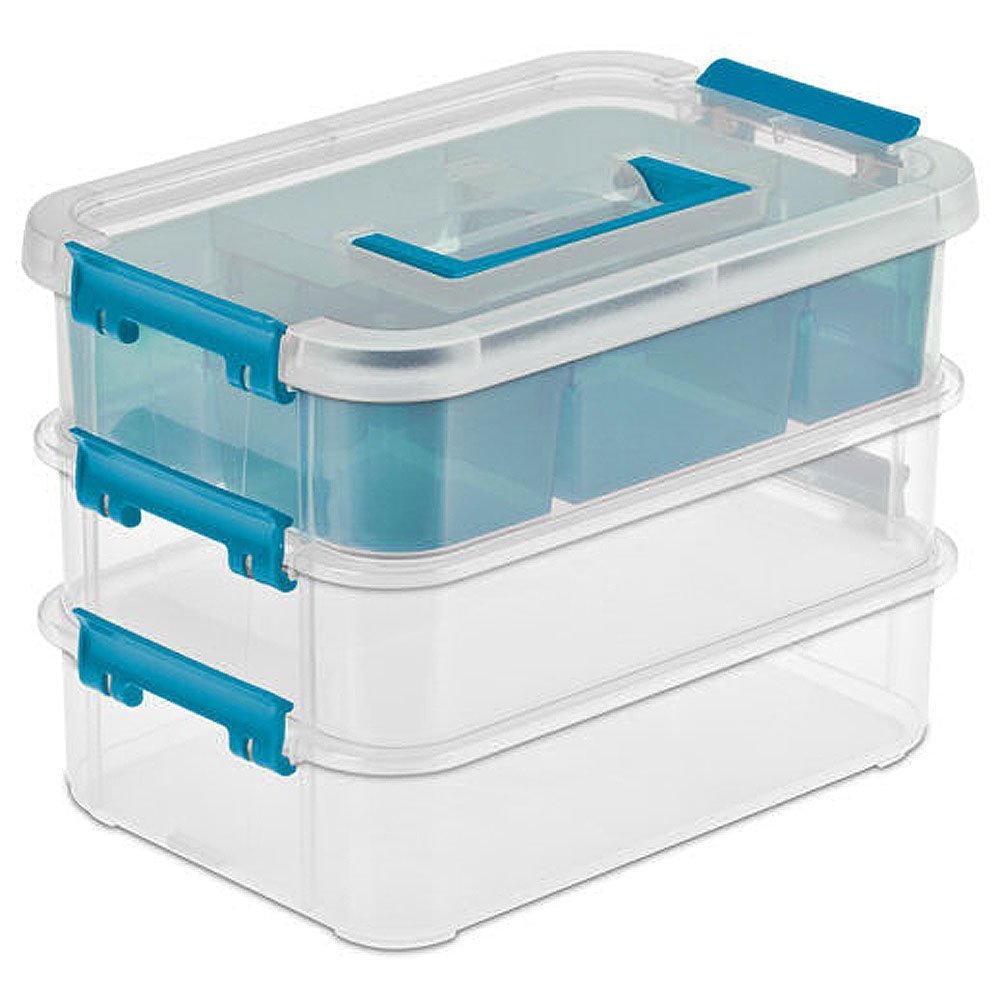 Sterilite 14138606 clear stack box is easy to transport and access.