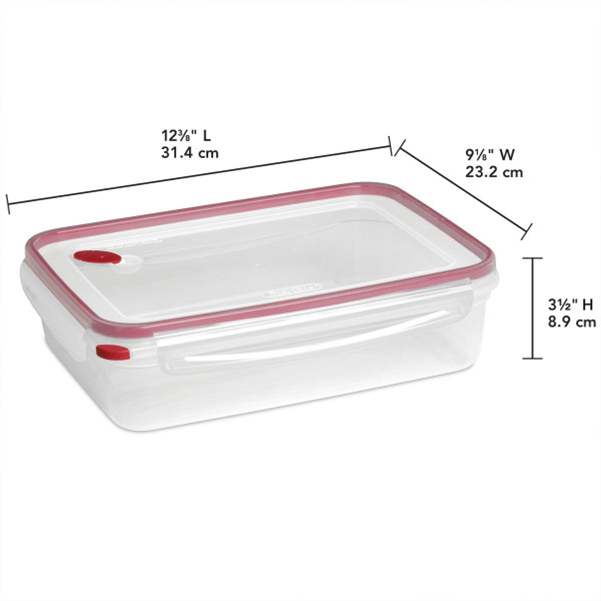 Color-coded lid and base simplify organization in the kitchen.