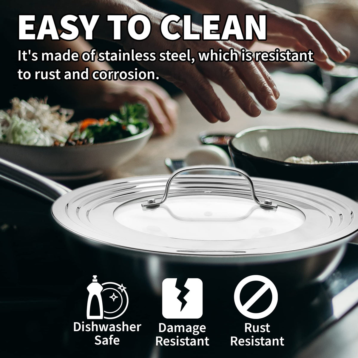 Sterline large lid dishwasher safe for quick, easy cleanup.