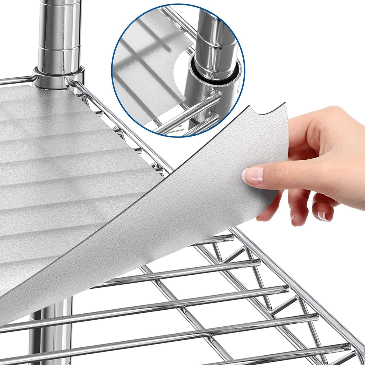 Sterling Shelf Liners shown in flat-packed packaging for easy setup.
