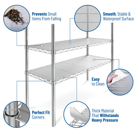 Sterling Shelf Liners graphite cleaning-friendly surface simplifies wipe-down maintenance.