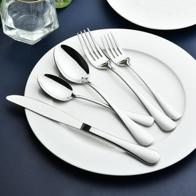 STILLOYE 40-piece silverware set salad forks with comfortable grip for extended meals.