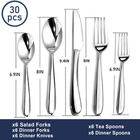 Stilloye heavy-duty silverware set: six teaspoons with comfortable weight for precise sipping
