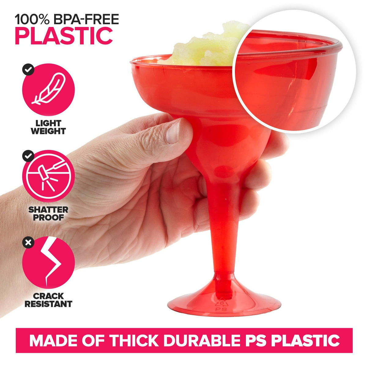 Stock Your Home BPA-free margarita cups durable and lightweight