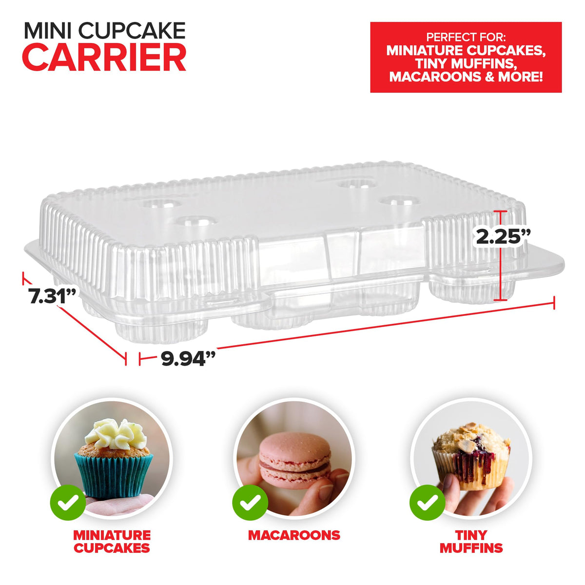 Stock Your Home crystal-clear dome lid cupcake box protects frosting on the go.