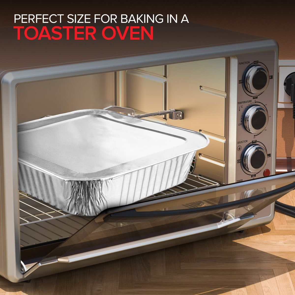 Stock Your Home foil pans with lids for catering and convenient takeout.