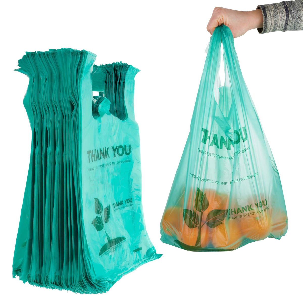 Stock Your Home 100-count bags flat lay, sturdy reusable grocery solution