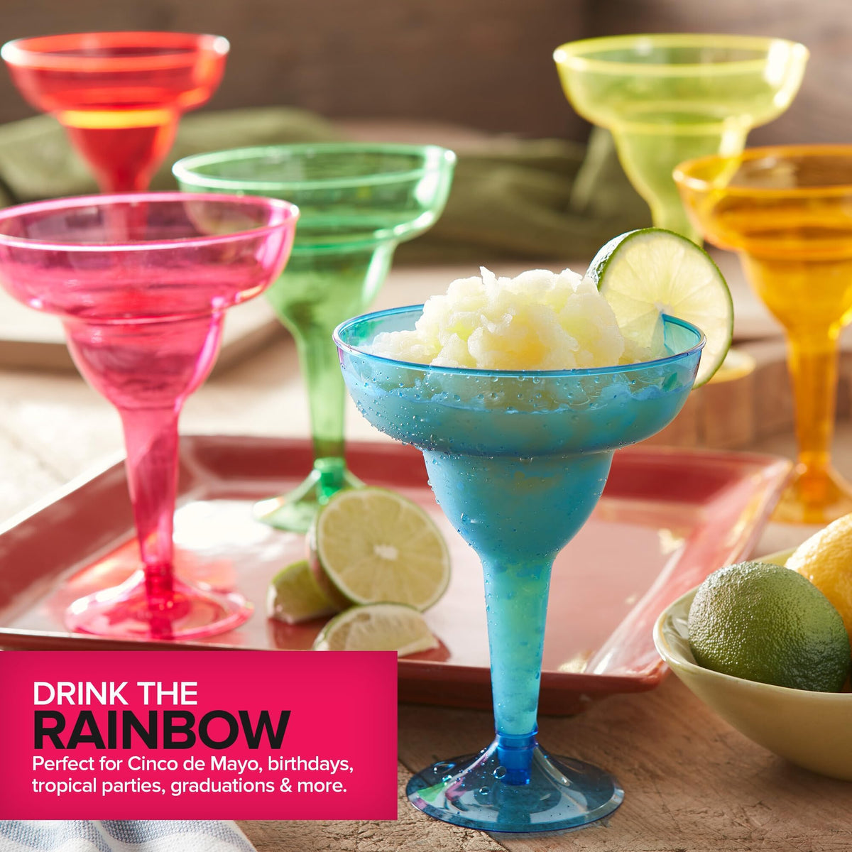Stock Your Home blue margarita glass, holds 12 oz for cocktails and toppings