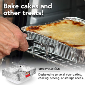 Stock Your Home no-lid note pans suitable for baking, serving, and portioned meals.