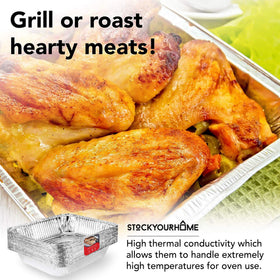 Stock Your Home oven-safe and freezer-safe pans for versatile storage and cooking options.