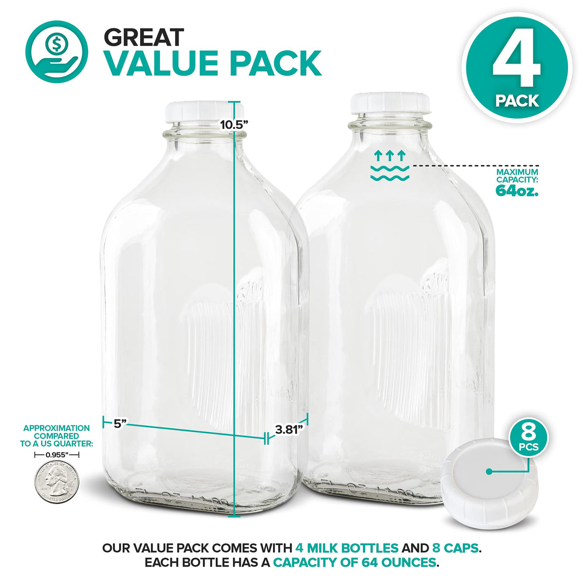 Stock Your Home white cap closeup showing secure seal for beverages.