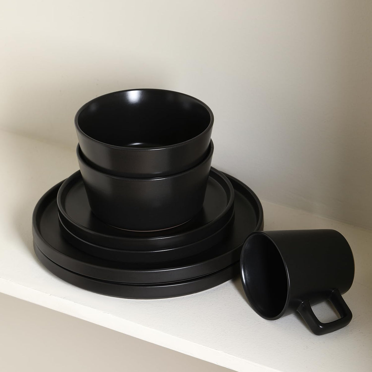 Celina stackable dishes save cabinet space and simplify storage.