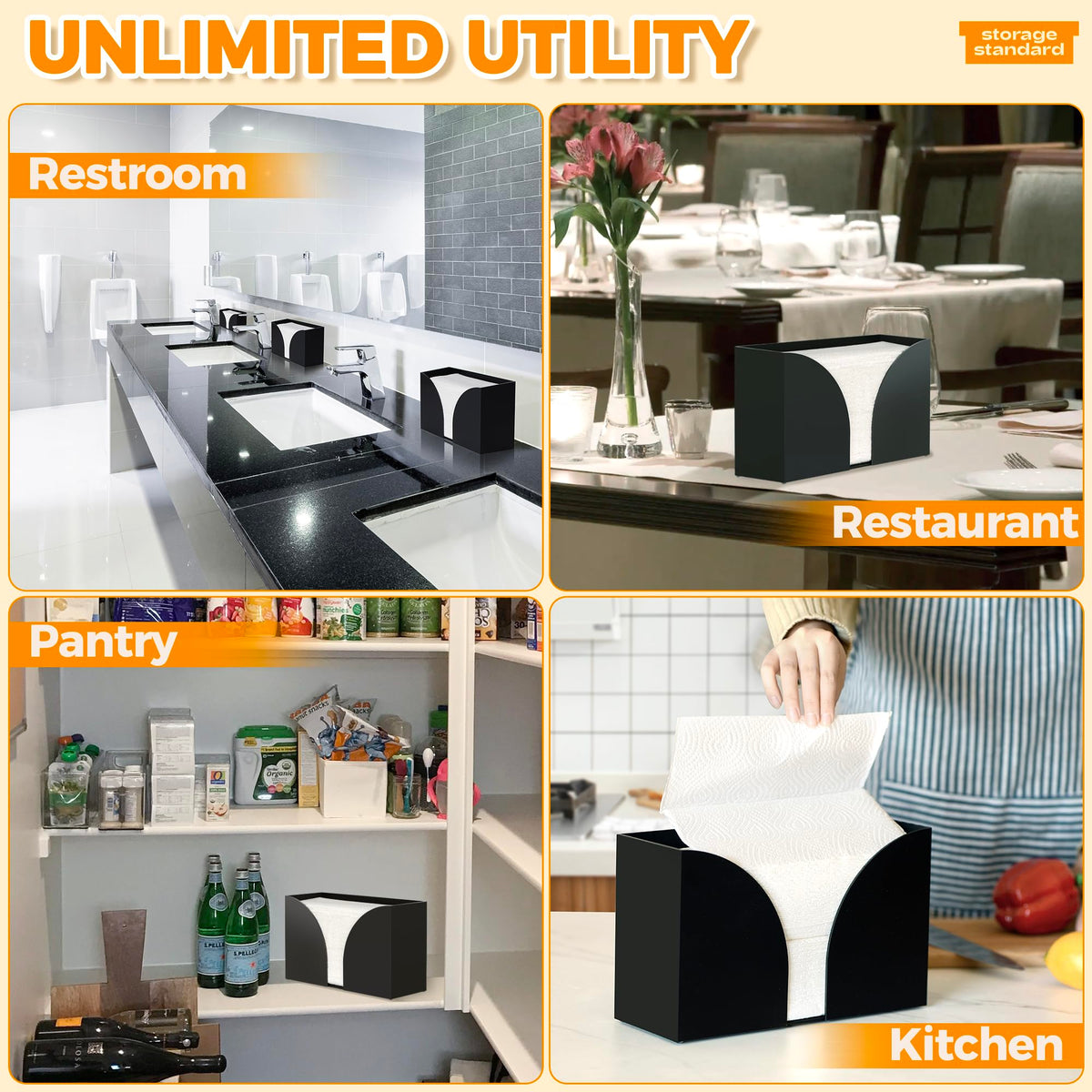 Storage Standard ideal for kitchen, bathroom, office, or restaurant environments.