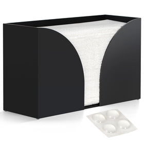 Storage Standard multifold dispenser front view showcases sturdy matte black acrylic for high-traffic areas.