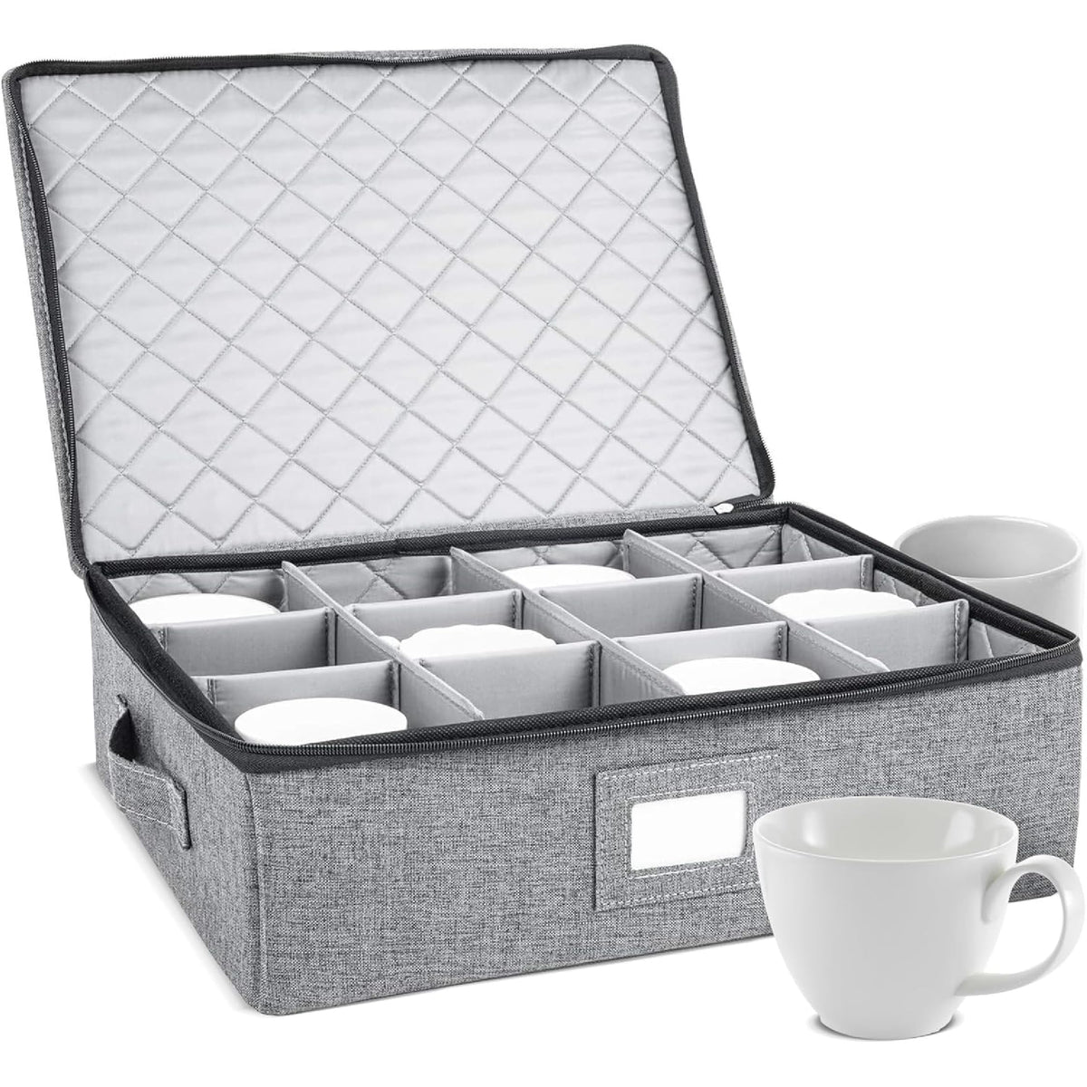 storageLAB cup and mug storage case with hard shell protecting dishes on the go